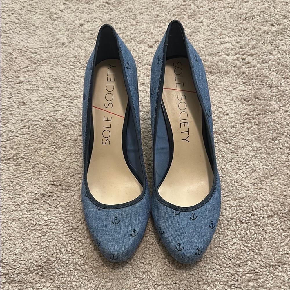 Sole Society Blue Denim Wedges - Picture 4 of 5